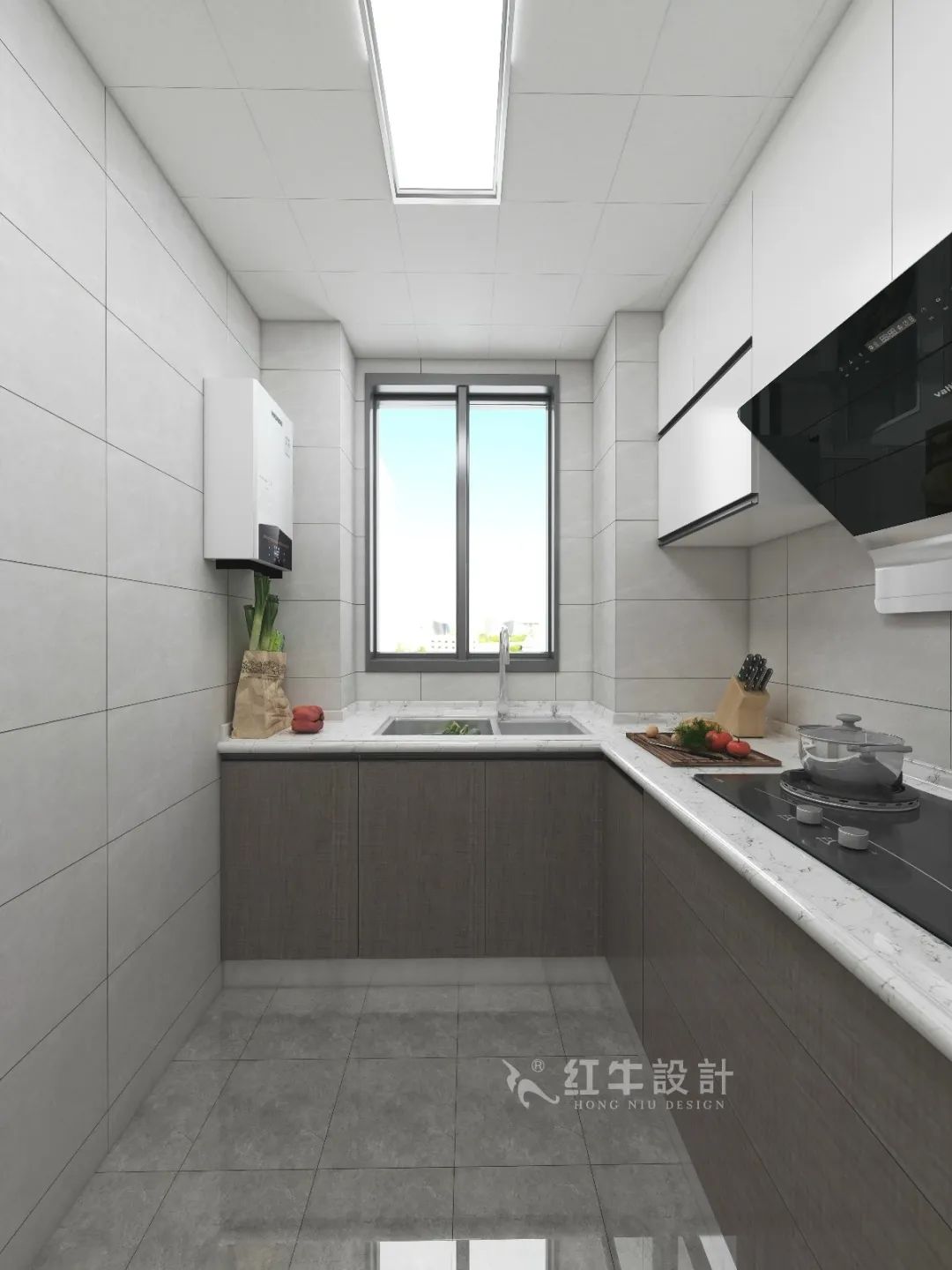 劉萍萍_花崗鴻福城132㎡現(xiàn)代簡約風(fēng)格_兩套小戶型打通變大宅，中西雙廚房+衣帽間打造品質(zhì)生活！10廚房