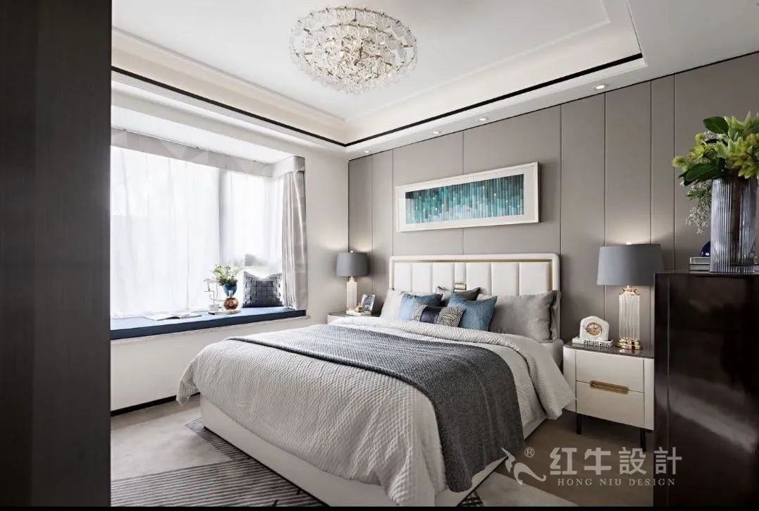 劉崇穎_紅牛設(shè)計--電建洺悅府120㎡輕奢風格10效果圖欣賞_次臥