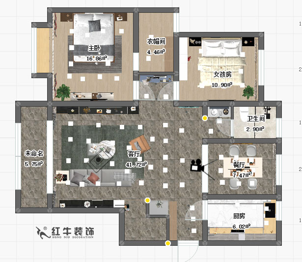 房亮_藍海雅苑B7-1604-130㎡-現代風格_彩平圖