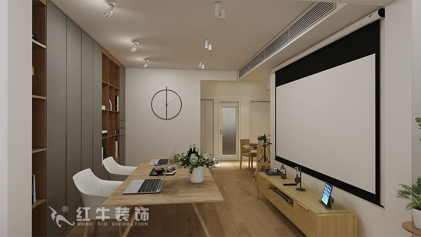 魏利利_津橋華府82㎡現(xiàn)代簡(jiǎn)約｜顛覆傳統(tǒng)客廳，即是休閑書吧又是影院05客廳
