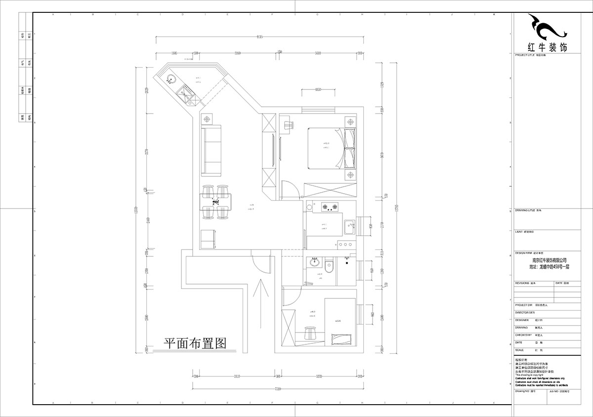 孟憲濤｜北門橋10號1508室-85㎡-現代簡約風格｜2室2廳1衛(wèi)｜老房裝修｜定制家｜全包12萬｜00_02平面布置圖