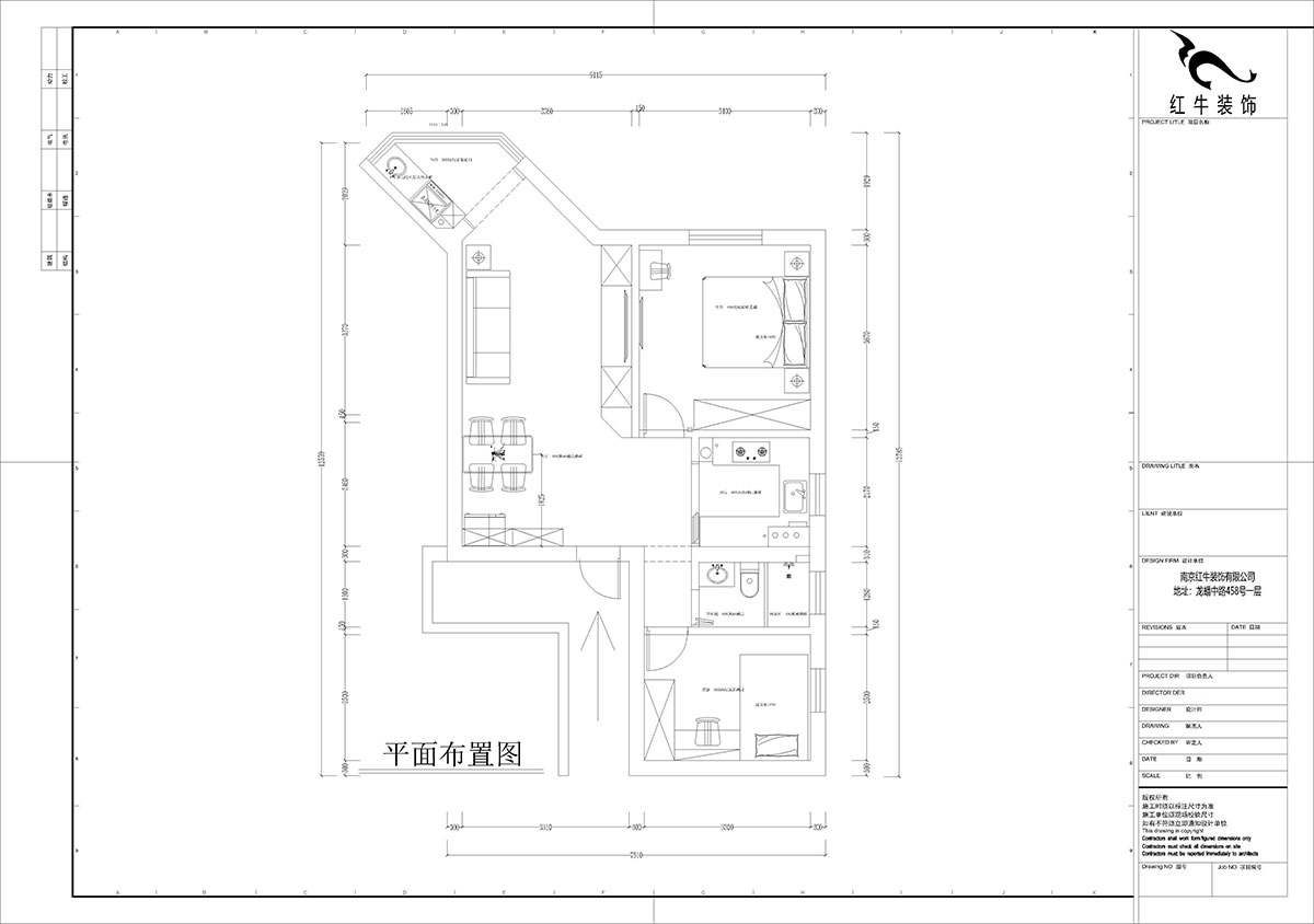 孟憲濤｜北門橋10號1508室-85㎡-現代簡約風格｜2室2廳1衛(wèi)｜老房裝修｜定制家｜全包12萬｜00_03平面布置圖