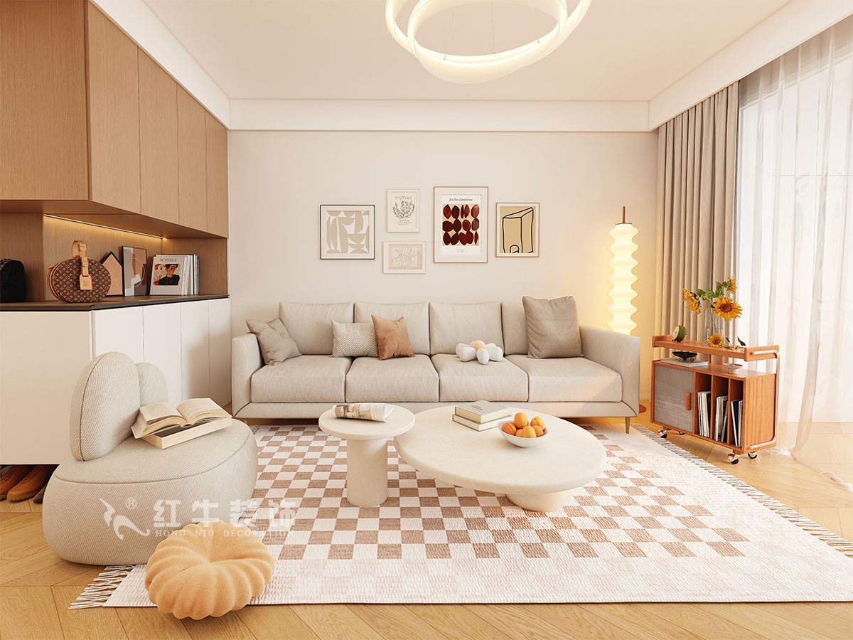 南京130㎡長江之家裝修，原木與奶油的詩意邂逅