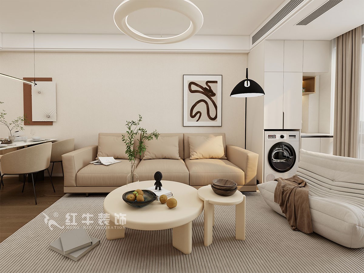 南京93㎡現(xiàn)代簡約風(fēng)裝修，臥室弧形陽臺(tái)，舒適愜意