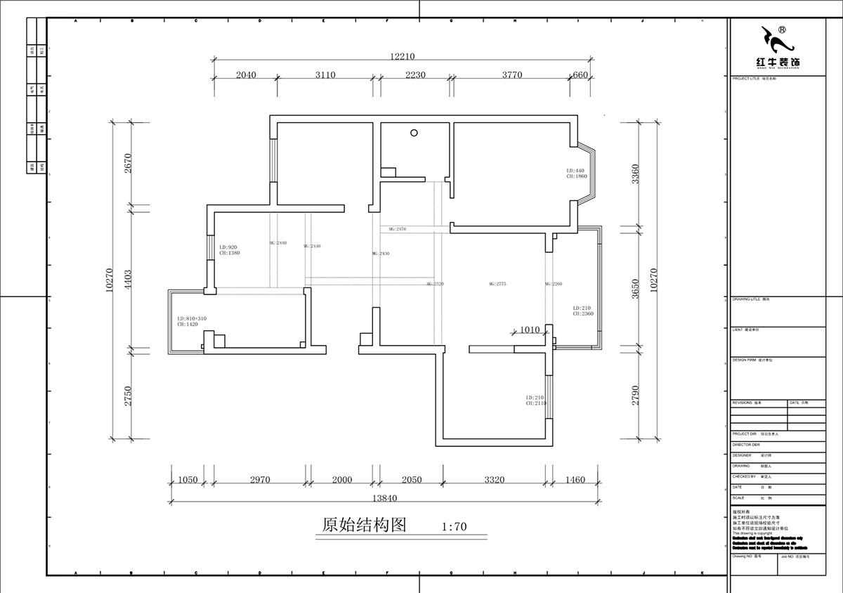 蔣?。汩坷?-3-1101-260㎡-現(xiàn)代簡(jiǎn)約風(fēng)格｜4室3廳2衛(wèi)｜老房裝修｜定制家｜全包29萬(wàn)｜00_01一層原始結(jié)構(gòu)圖