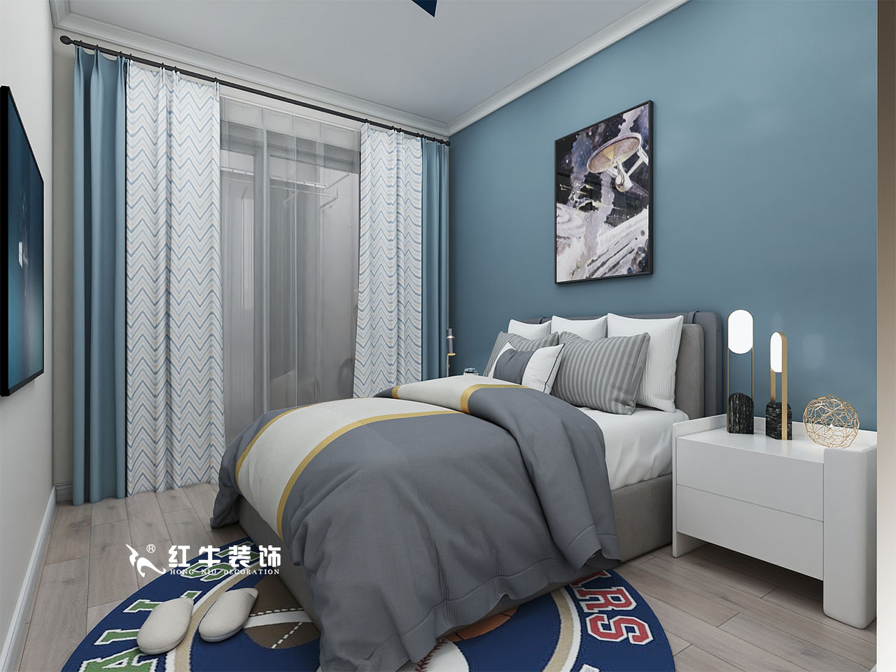 顧娟_金地都會意境118㎡現(xiàn)代風(fēng)格--弧形沙發(fā)設(shè)計，獨特有創(chuàng)意！09客臥設(shè)計