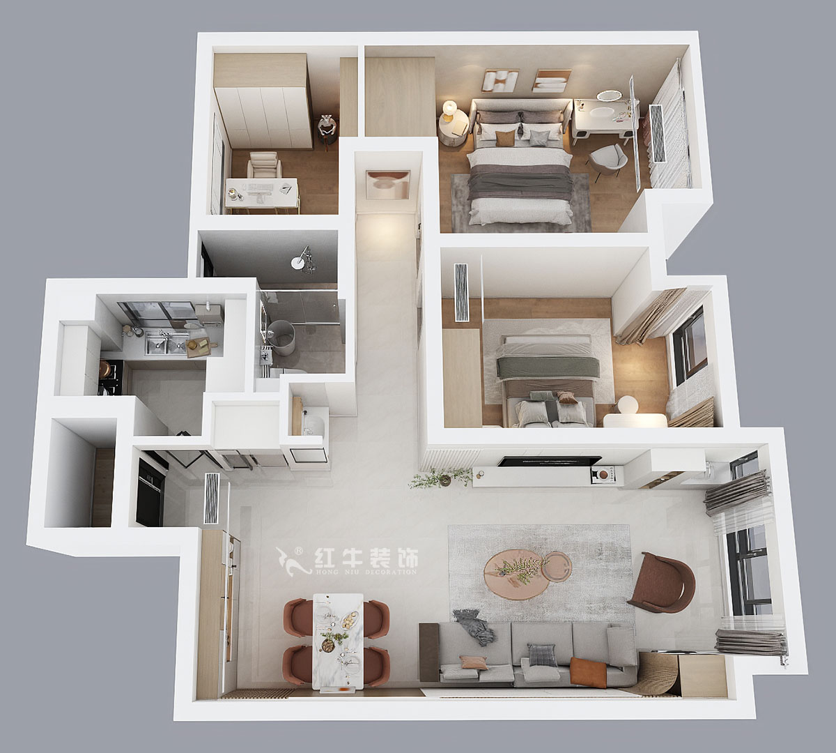 朱彥|潤(rùn)錦城11-1702-87㎡-現(xiàn)代簡(jiǎn)約風(fēng)格|3室1廳1衛(wèi)|新房裝修|定制家|全包13萬(wàn)|00_04鳥(niǎo)瞰圖