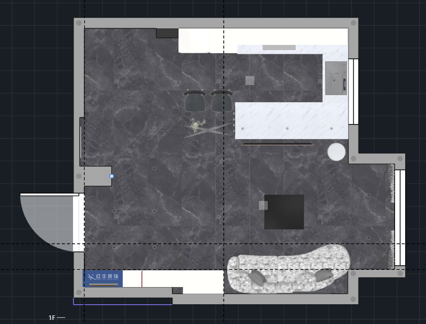 蔣?。ヌ陨郴ǔ?-1705-105㎡-現(xiàn)代簡約風格｜2室2廳1衛(wèi)｜老房裝修｜定制家｜全包15萬｜00_05一層平面彩圖
